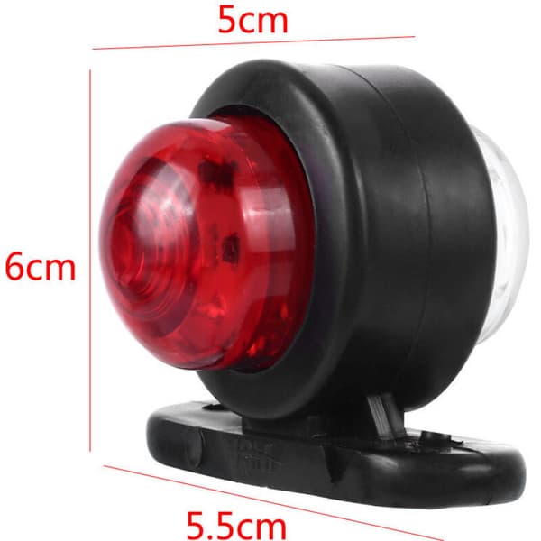 Sett med 4 LED sidemarkeringslys 12-24V, doble hvite og røde sidevarsellys, parkeringslys