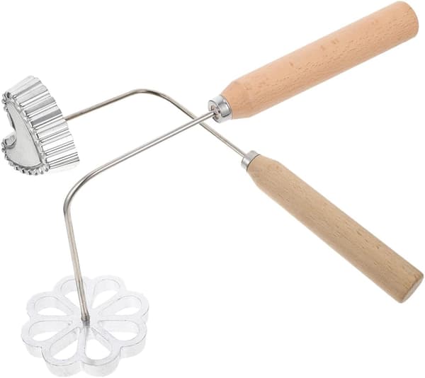 2 st friterad snackform oljedegform robust non-stick aluminiumlegering trä köksredskap