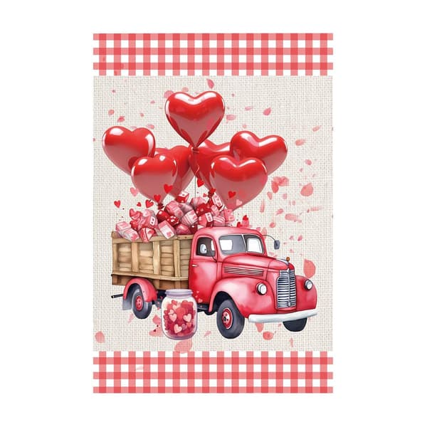 Valentinsdag hageflagg – Valentinsdag hageflagg | Dobbeltsidige Valentinsdag husflagg for dekorasjon | Fa