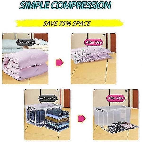 Set med 4 vakuumpåsar, extra stora, Jumbo 120x100cm Lufttäta