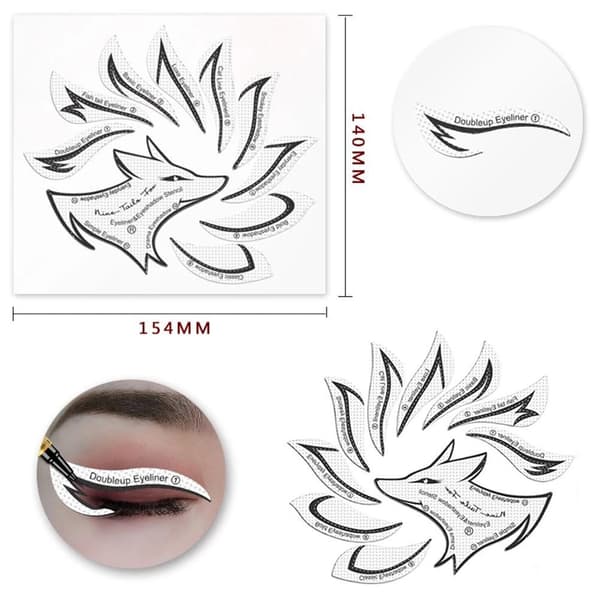 Professionell Eyeliner-stencil Ögonskuggsstencil-set Non-woven Eyeliner-stencilkit Eyeliner Ögonskuggsstencilmallar