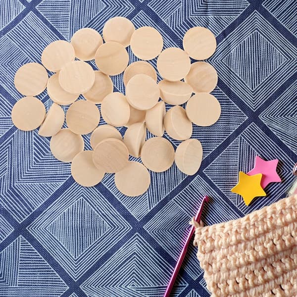 100 stk 30 mm naturlige halve træperler Mini halvkugle Ubehandlede træperler