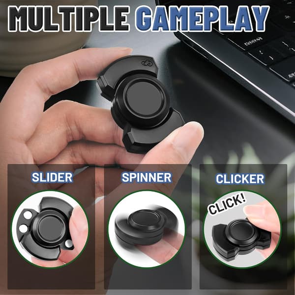 3-i-1 Fidget Spinner Legetøj til Voksne Metalskyder Klikker Spinner Magnetisk til Voksne Mænd Kontorlegetøj Stress Angstdæmpende ADHD Magnet EDC