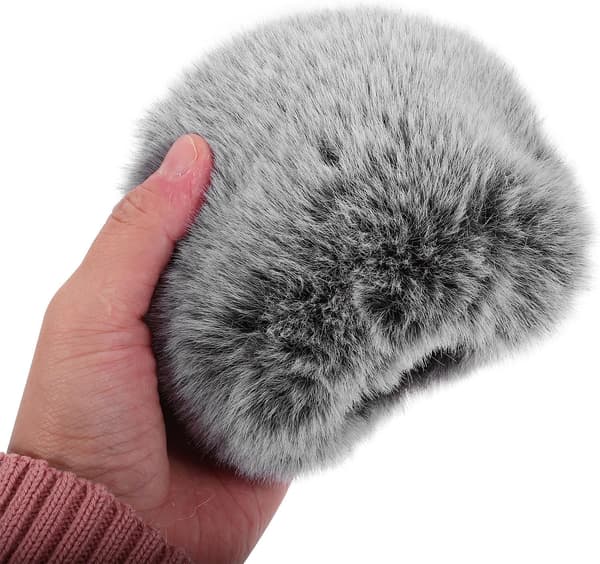 Furry Windshield Microphone Muff Soft Comfortable Artificial Fur Wind Protection Outdoor Audio Recordings