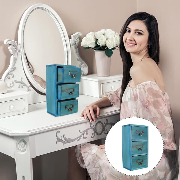 Multifunctional Wooden Storage Box for Desk Organization with Compartments