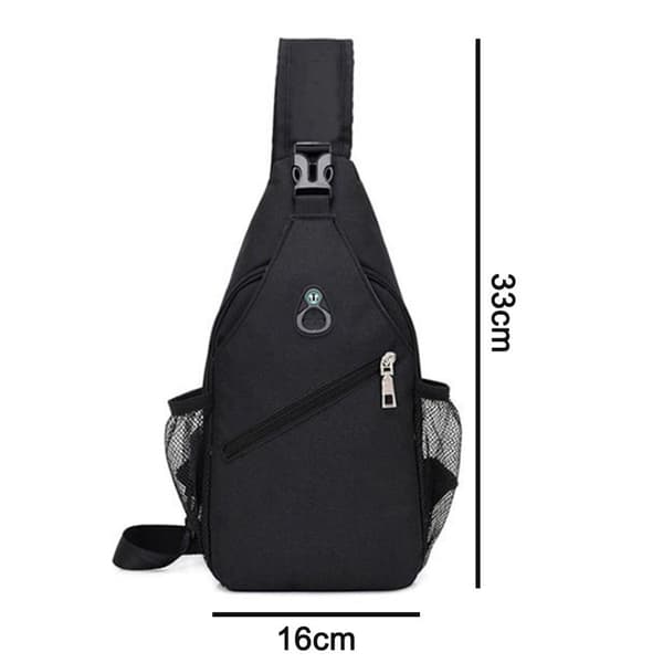 Rintareppu ulkoiluun, pyöräilyyn, matkustamiseen, vaellukseen, unisex, musta