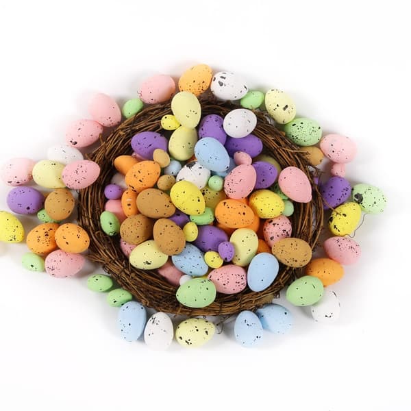 2026 Påske 50 stk Spraglete Dekorative Egg Hagepynt 3 cm hvit 50 3cm white (2*3)