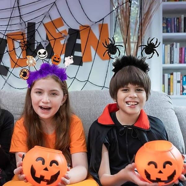 IC Halloween-hodebånd gresskar spøkelse hårtilbehør edderkopp hårklemme hodeplagg cosplay-dekorasjoner for kvinner og barn