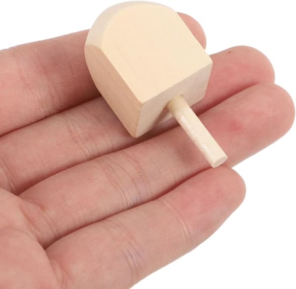 12 stk tomme tredreideler til Hanukkah, umalte DIY-snurrer