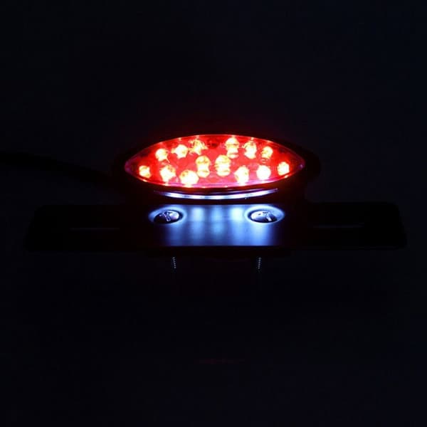 Ny LED-baglygte til motorcykel, bremselys, nummerpladelys, hvid