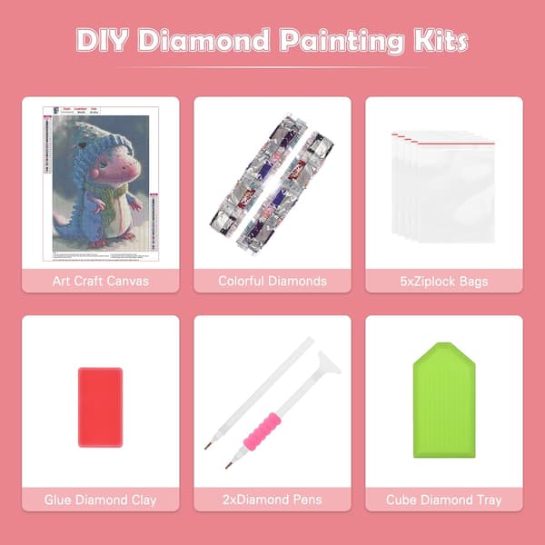 (30X40cm) Diamantmaling Kunst, Dinosaur Diamantmalingssett for