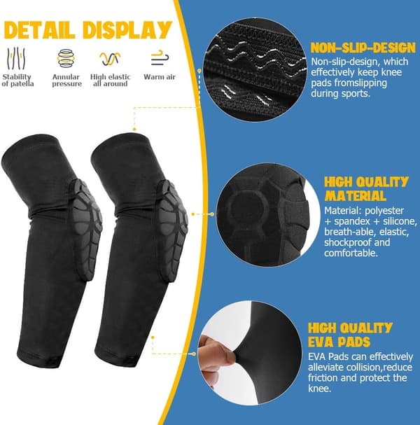 Knee and Elbow Pads with Honeycomb Structure for Kids and Teens