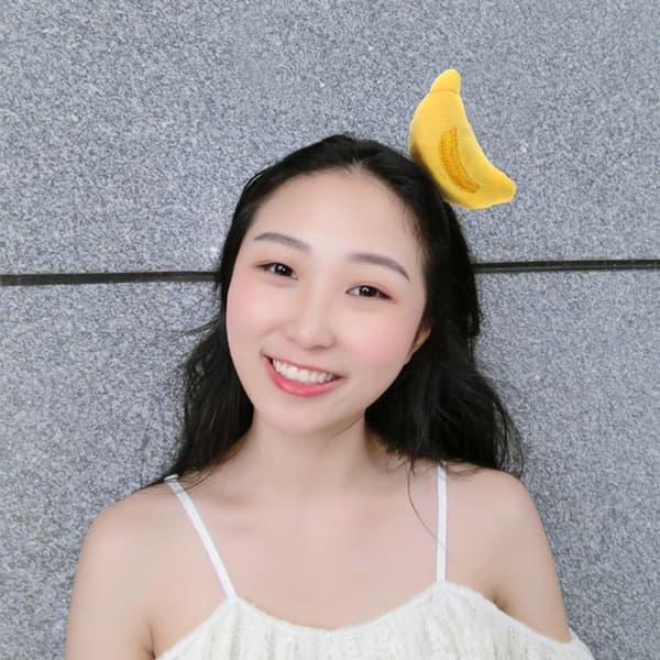 Plysj Banan Hårbøyle Stoff Hodebånd for Festscene