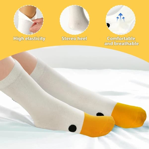 2 par roliga gås- och anksockor Unisex nyhet djur bomull besättningsdräkt present