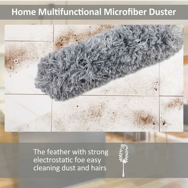 Telescopic Duster with Stainless Steel Extension, Flexible Antistatic