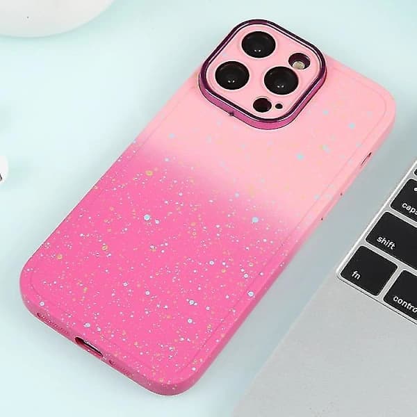 For iPhone 14 Plus Gradient Stjerneklar Silikondeksel med Linsebeskyttelse