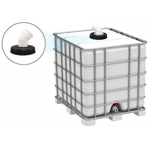 45° IBC Tanklåg med vaskbart nylonfilter til 1000 liters IBC regnvandstank, 165 mm regnvandsfilter