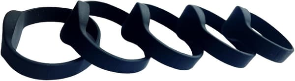 (5-pack) Black RFID Wristbands, Read-Only, Silicone, Door Opening, Access Control