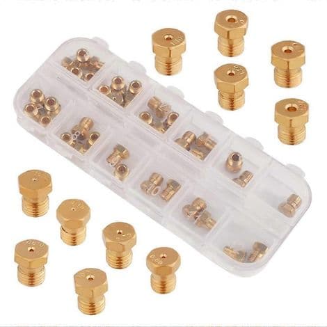 Brass Nozzle Conversion Kit for Propane/LPG (36 Pieces) - M6x0.75mm Gas Nozzle for Stoves