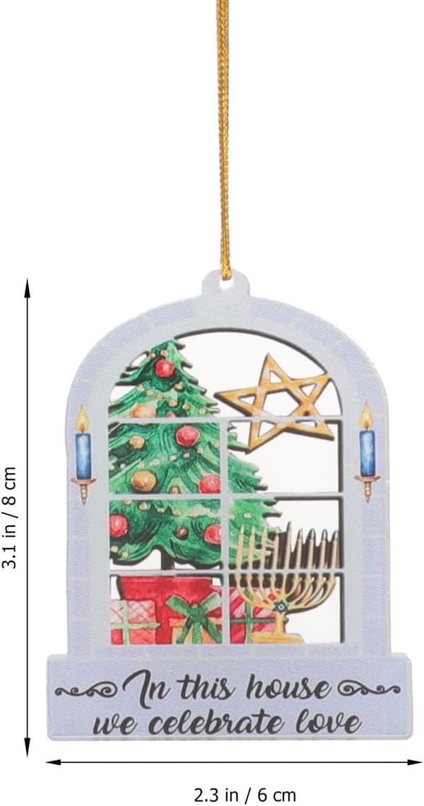 Hanukkah Akryl Hængende Vedhæng Farverig Malet Pynt Let Elegant Stilfuld