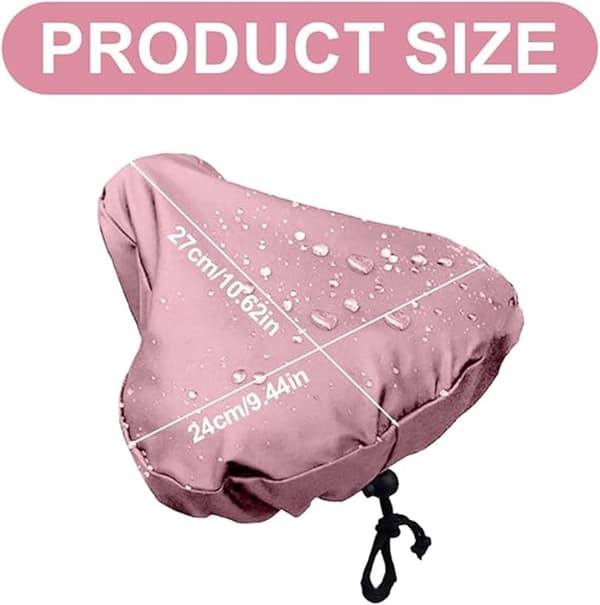 Vattentätt cykelsadelöverdrag - universal - rosa - 24x27 cm, laptopfack, semester