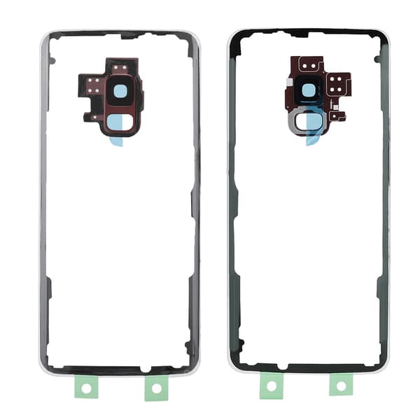Telefonbagside til Samsung S9 G960 Model Transparent Glas Batteribagside (Rød)