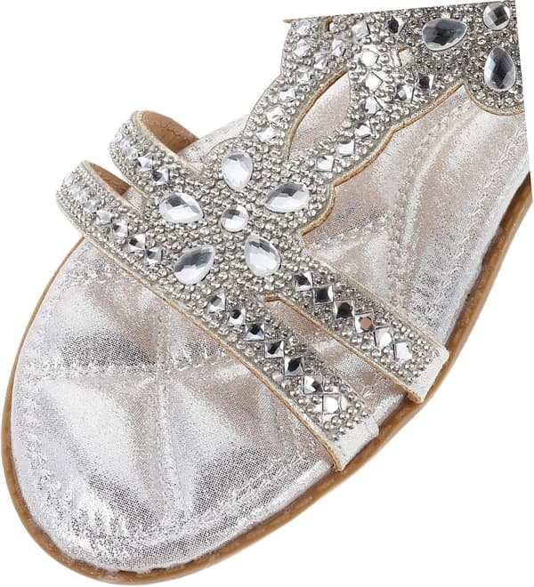 Sølv Rhinestone Kvinders Sandaler Åndbare Komfortable Udendørs Sko til Sommeren