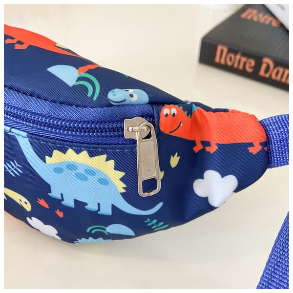 Barn Crossbody Väska, Söt Liten Dinosaurie - Mörkblå
