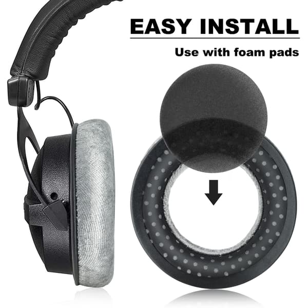 DT990 DT770 Øreputer - Erstatningsøreputer Kompatible med beyerdynamic DT990 / DT880 / DT770 PRO Hodetelefoner (Grå)