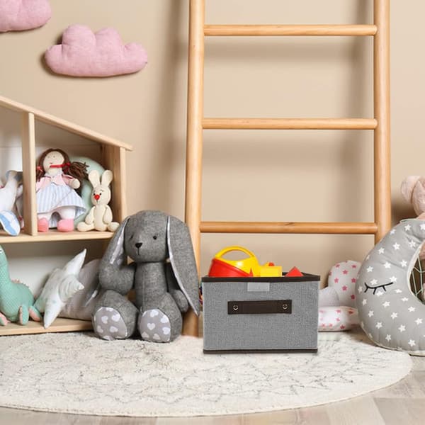 Storage box for gadgets, storage boxes 24 cm * 21 cm * 16 cm, for storing clothes, books, toys, socks (grey)