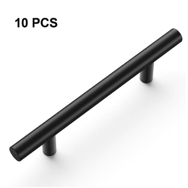 10-pak køkkengreb, 96 mm center til center, sorte køkkengreb i rustfrit stål