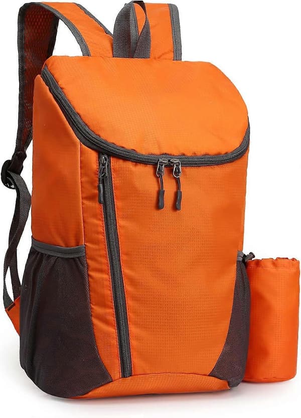 Hiking Backpack, Waterproof and Durable Lightweight Packable Backpack, Outdoor Travel Camping Daypack Foldable - Orange 42*28*20cm
