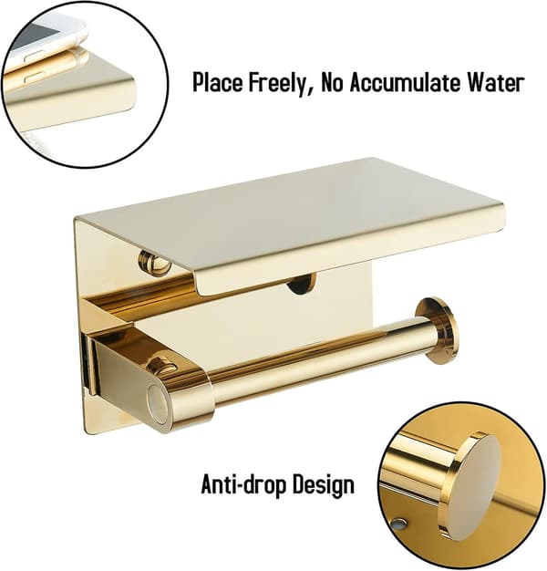 Toiletpapirholder Guld 304 Rustfrit Stål Toiletpapirholder