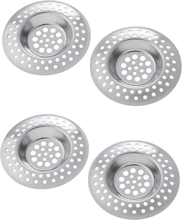 4 x Filter - Si i rustfrit stål til vask, håndvask og badekar