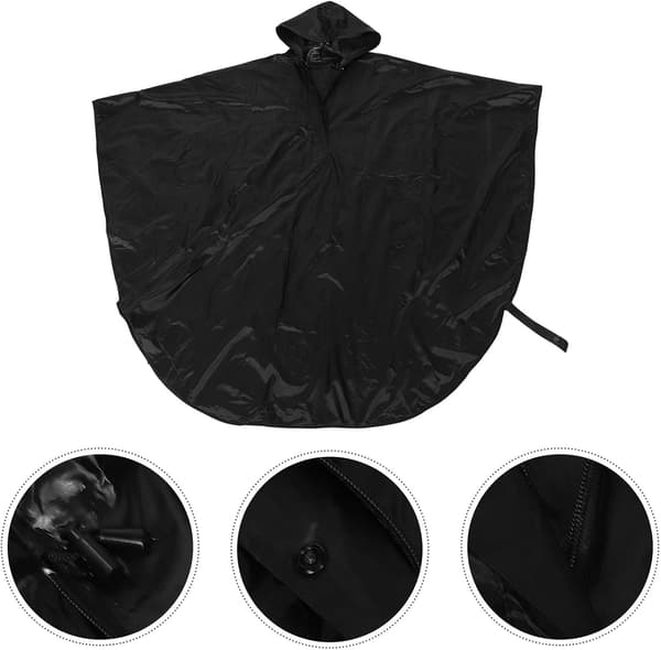 Waterproof Wheelchair Rain Poncho with Hook and Loop Closure, Full Coverage Rainwear