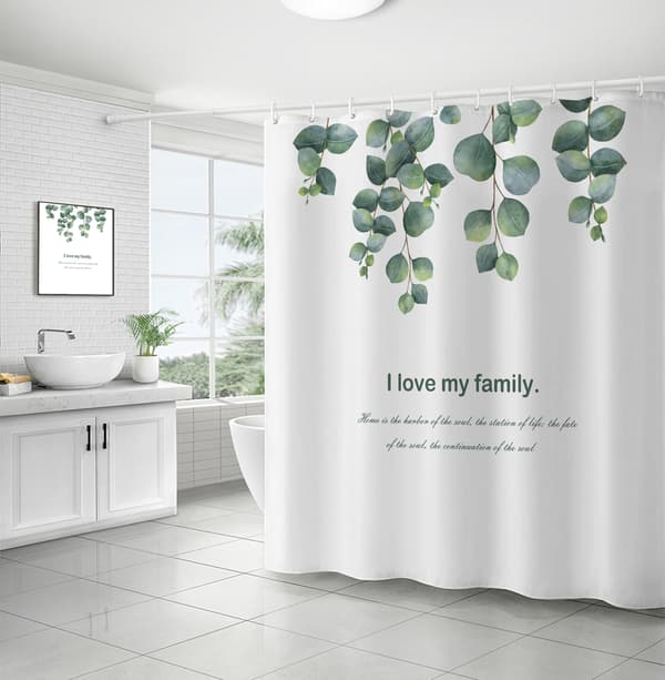 (180x180cm) Plante Blomst Vanntett Polyester Dusjforheng E