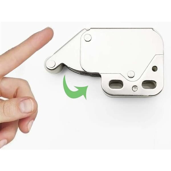 (4-pak) Automatisk fjedertrykssystem Push-In Touch Lock Mini Tip Latch Sikkerhedslås til skabsdørsmøbler