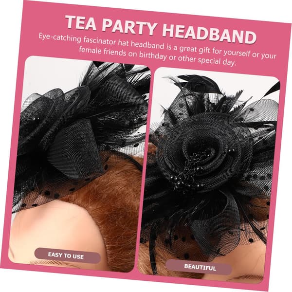 Fascinator Hodeplagg for Kvinner, Meshslør Te-Partyhatt, Bryllups- og Ballhårpynt
