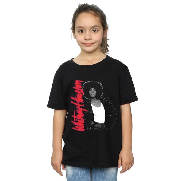 Whitney Houston T-shirt med Whitney Pose för flickor i bomull 9-11 år Svart