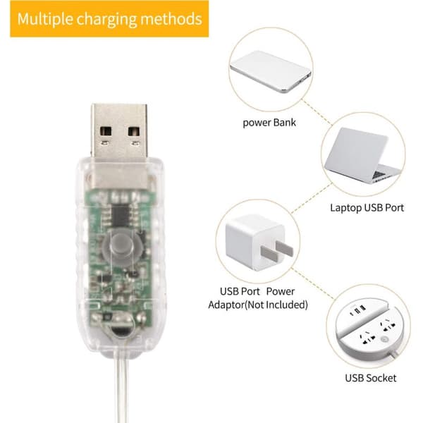 LED Butterfly String Lights USB Timer Waterproof Copper Wire 8 Modes with Remote Control for Bedroom Wedding Christmas KLB