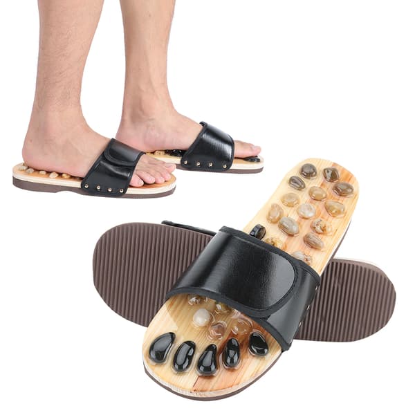Fodmassage Tøfler Sten Sandal Akupunktur Fødder Afslappende Sko Sundhedspleje Sort 43-44
