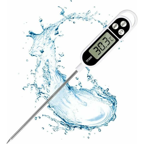 Kötttermometer, kökstermometer, digital snabbavläsning temperaturprob för matlagning med stor LCD-display ℉/℃-knapp