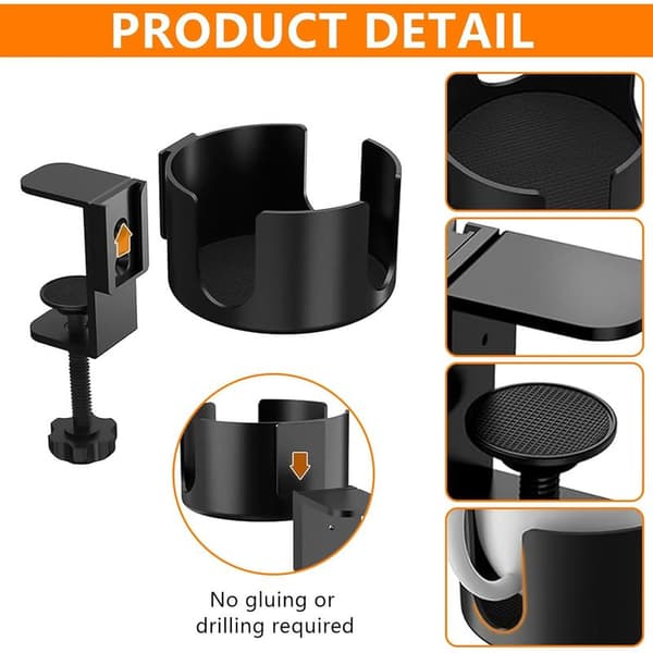 Adjustable Cup Holder, Bottle Holder, for Home, Office, Black