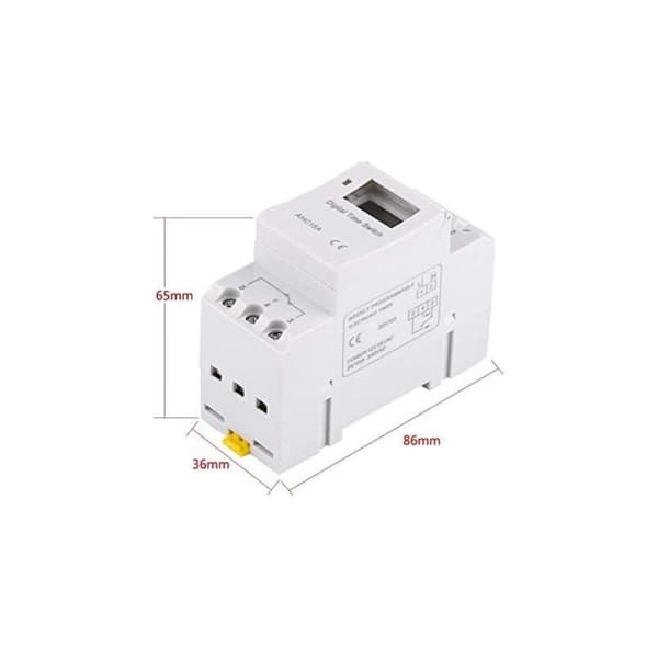 Programmerbar digital timer, LCD-skärm, veckotidsbrytare med programmerbar timer på DIN-skena (220V)