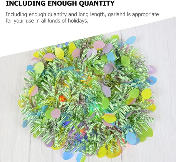 Pet Fringe Garland Easter Table Decorations 8 pcs Green with Length and Unique Shape Design