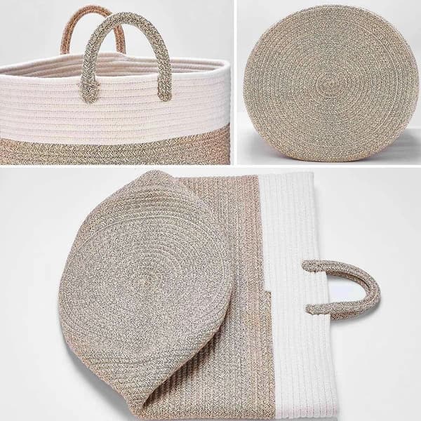 Laundry Basket with Handles Foldable Large Woven Laundry Hamper 20 * 30cm KLB