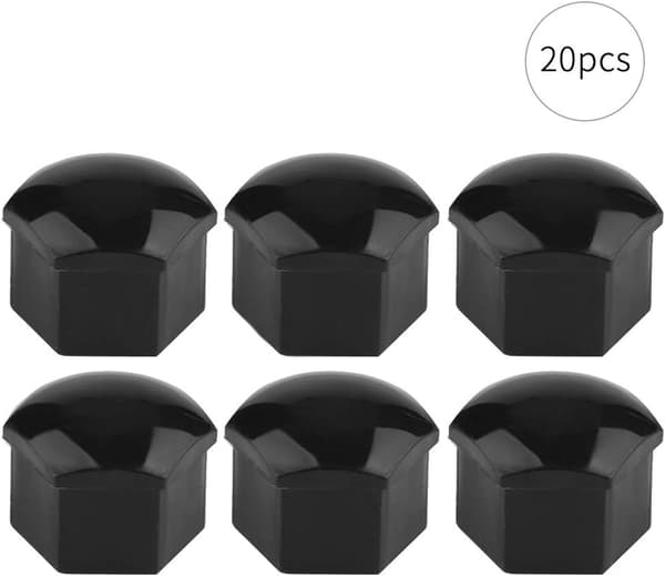 Pyöränmutterin suojus rengaspultin suojus (musta), 20 kpl 17 mm
