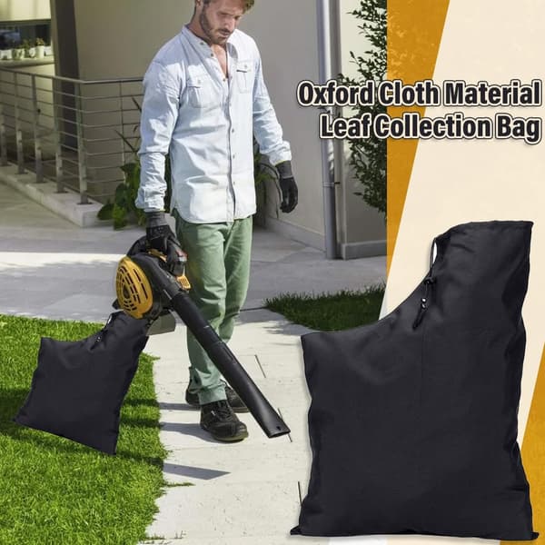 Tilbehør til løvblåser: 1 stk. vakuumpose til løvblåser 63 x 45 cm erstatningspose til løvblåser vanntett Oxford (svart)