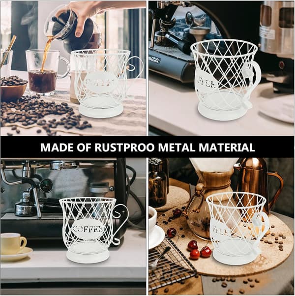Metal Coffee Pod Cup, Large Capacity, White Coffee Capsule Holder, Creative Decorative S