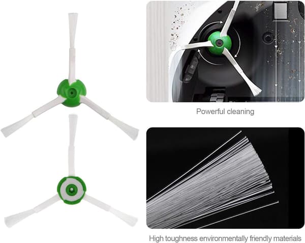 Kantsopende børster til iRobot Roomba i7 e5 e6 e7, Udskiftningssidebørste Nem installation Regelmæssig udskiftning Støvsugertilbehørssæt med